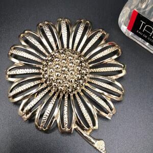 Vintage Sarah Coventry Sunflower Gold Tone Metal  Brooch Pin